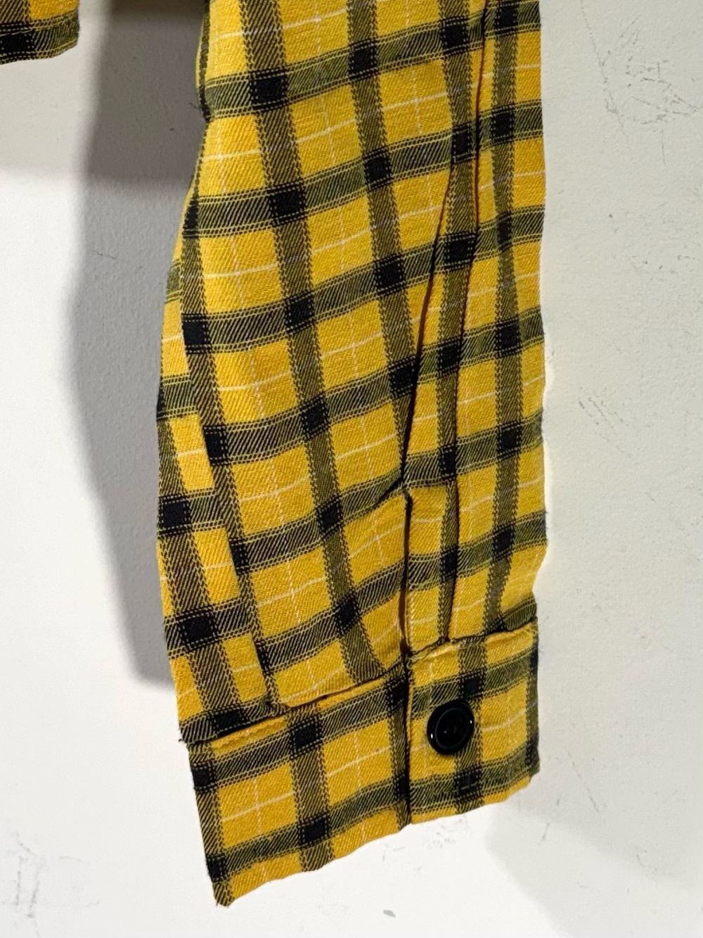 Dollskill Trickz N' Treatz Like Whatever Yellow Plaid Button Shirt Large NEW - Picture 5 of 10